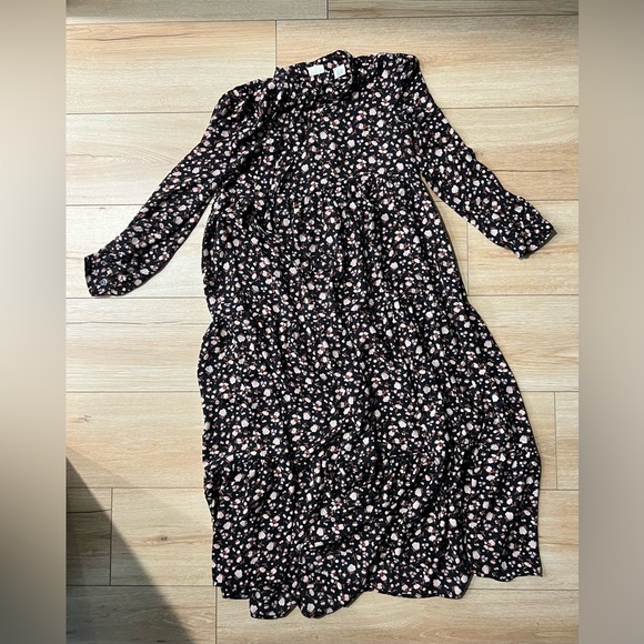 Levi’s “Marisole” Grunge Prairie Black Floral Tiered Maxi Dress - Picture 4 of 4